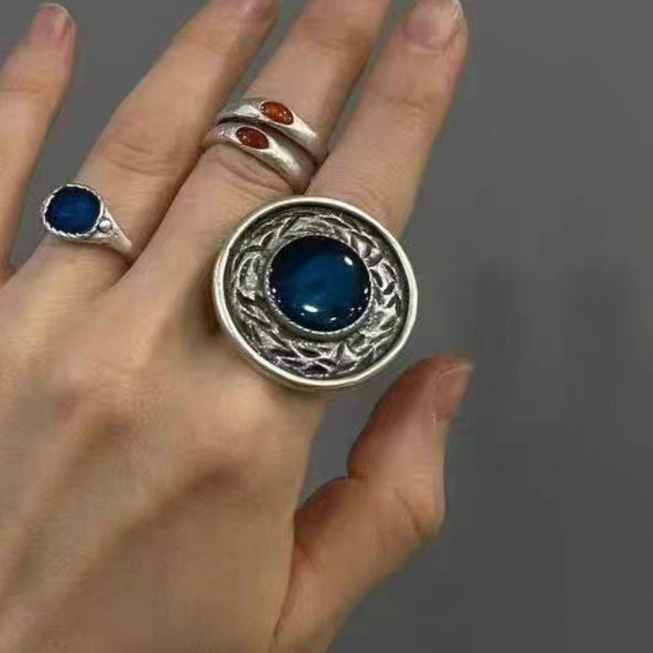 Kazakh Element Open Ethnic Style Simple Niche Index Ring