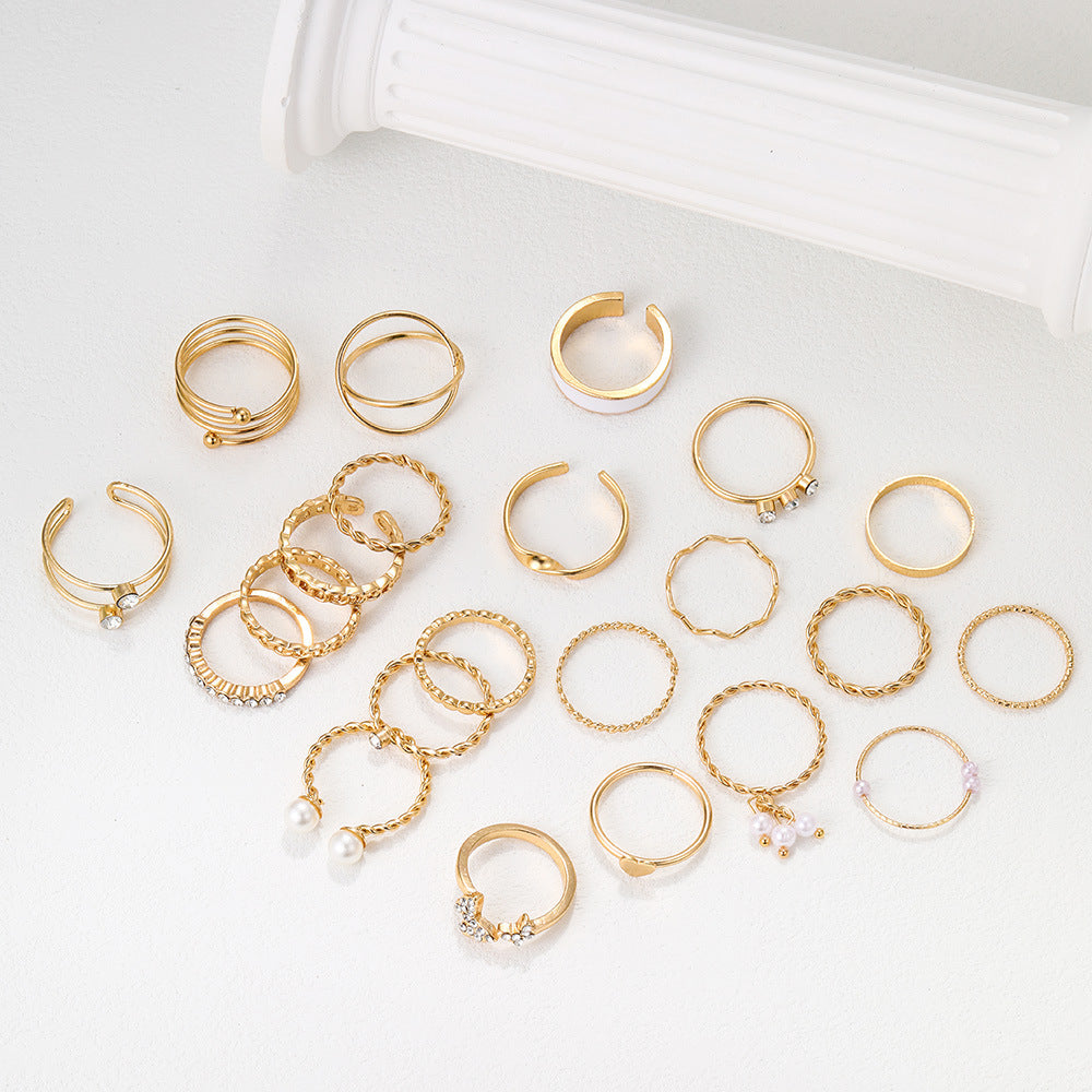 Oil Dripping Butterfly Wave Multi Knuckle Rings