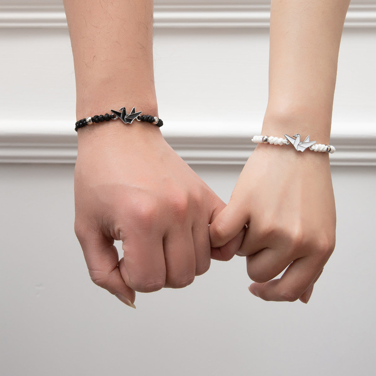 Painting Oil Black White Paper Crane Bracelets