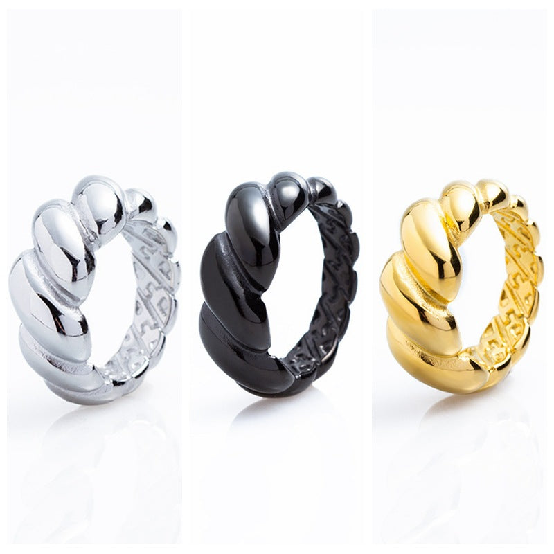 Steel Lava Personality Design Golden Horn Rings