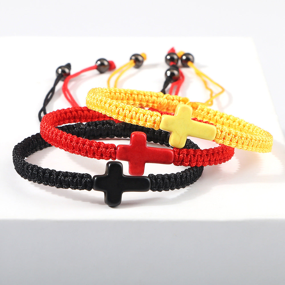 Green Twist Bow Hand-knitted Pure Thread Hand Woven Bracelet