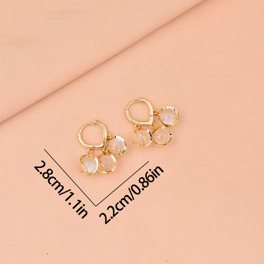 Opal Love Clip Niche Temperament High-grade Light Ear Buckle