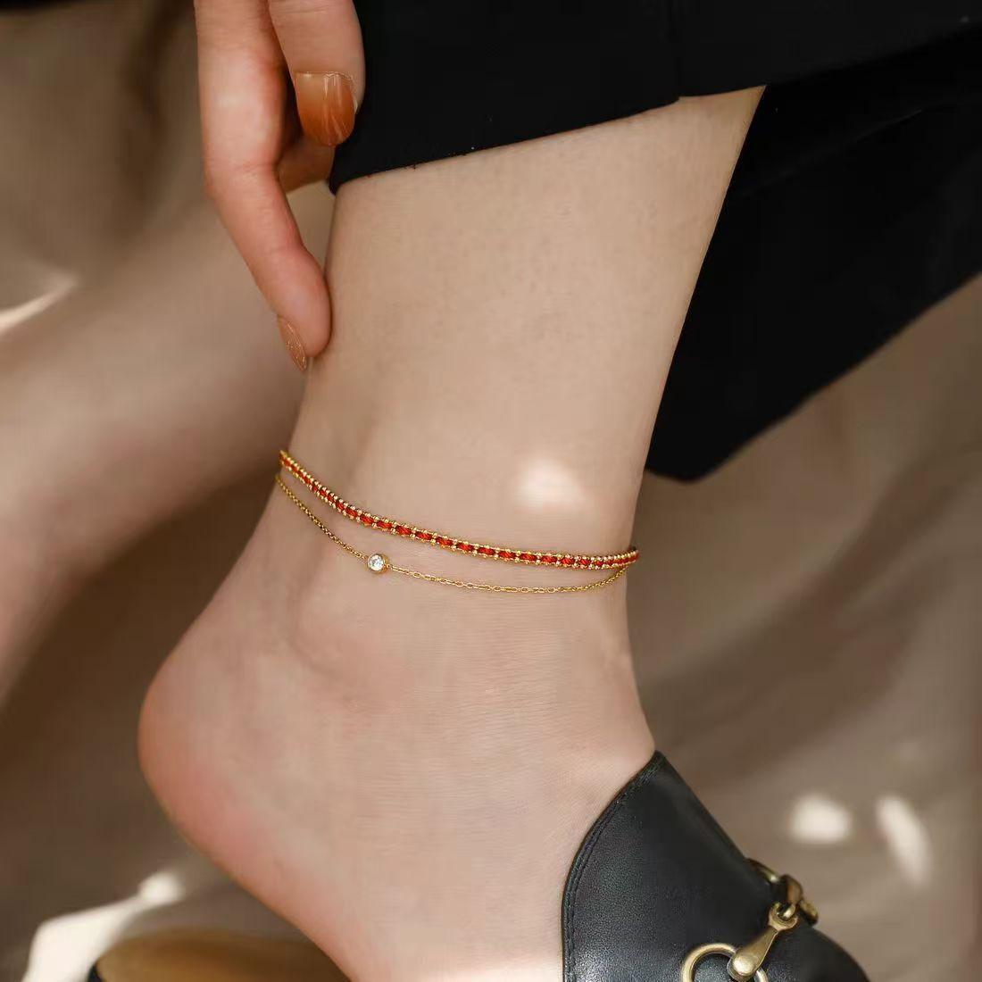 Life Red Rope Design Simple Fashionable Light Luxury Bracelet