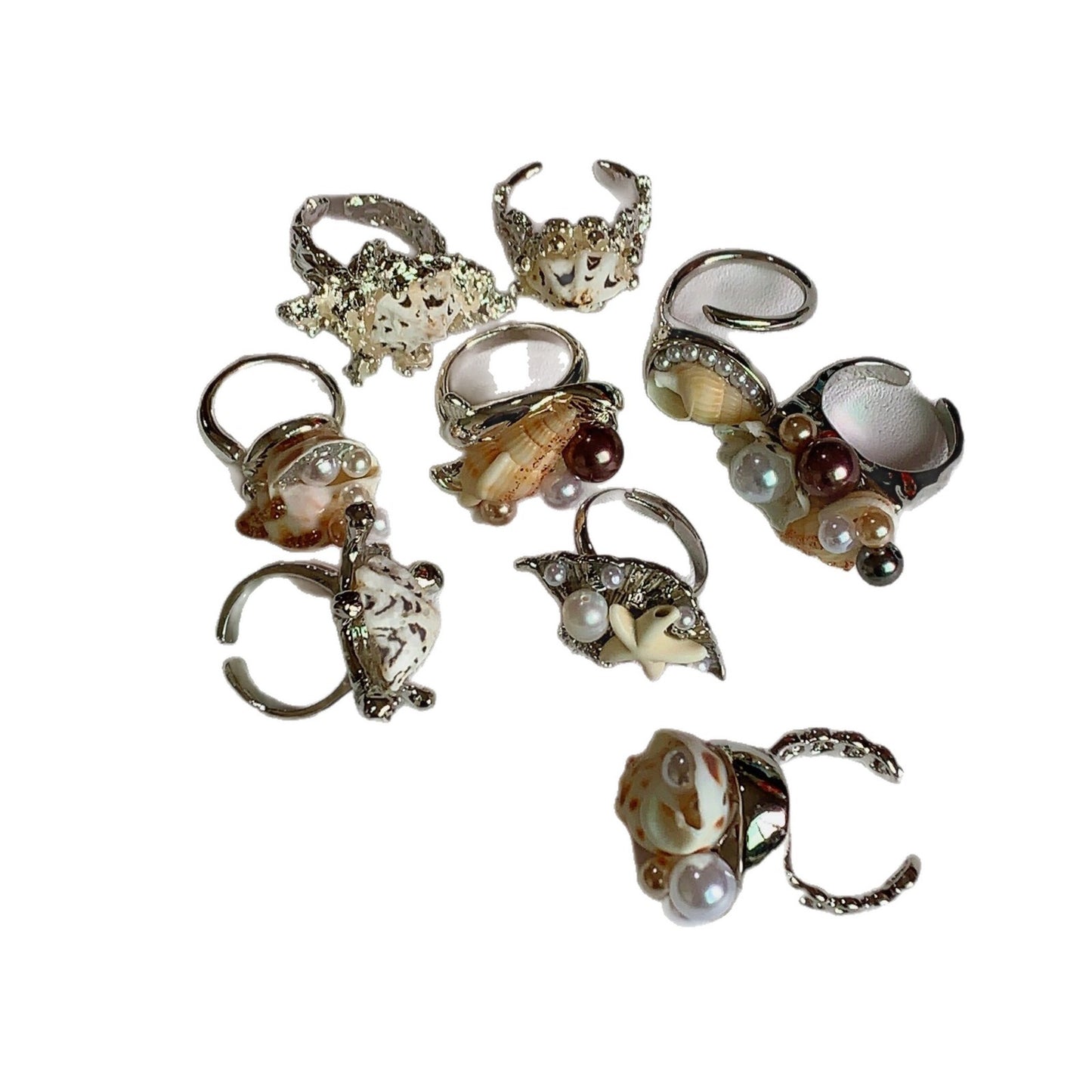 Bohemian Style Niche High-grade Pearl Index Finger Seaside Ring
