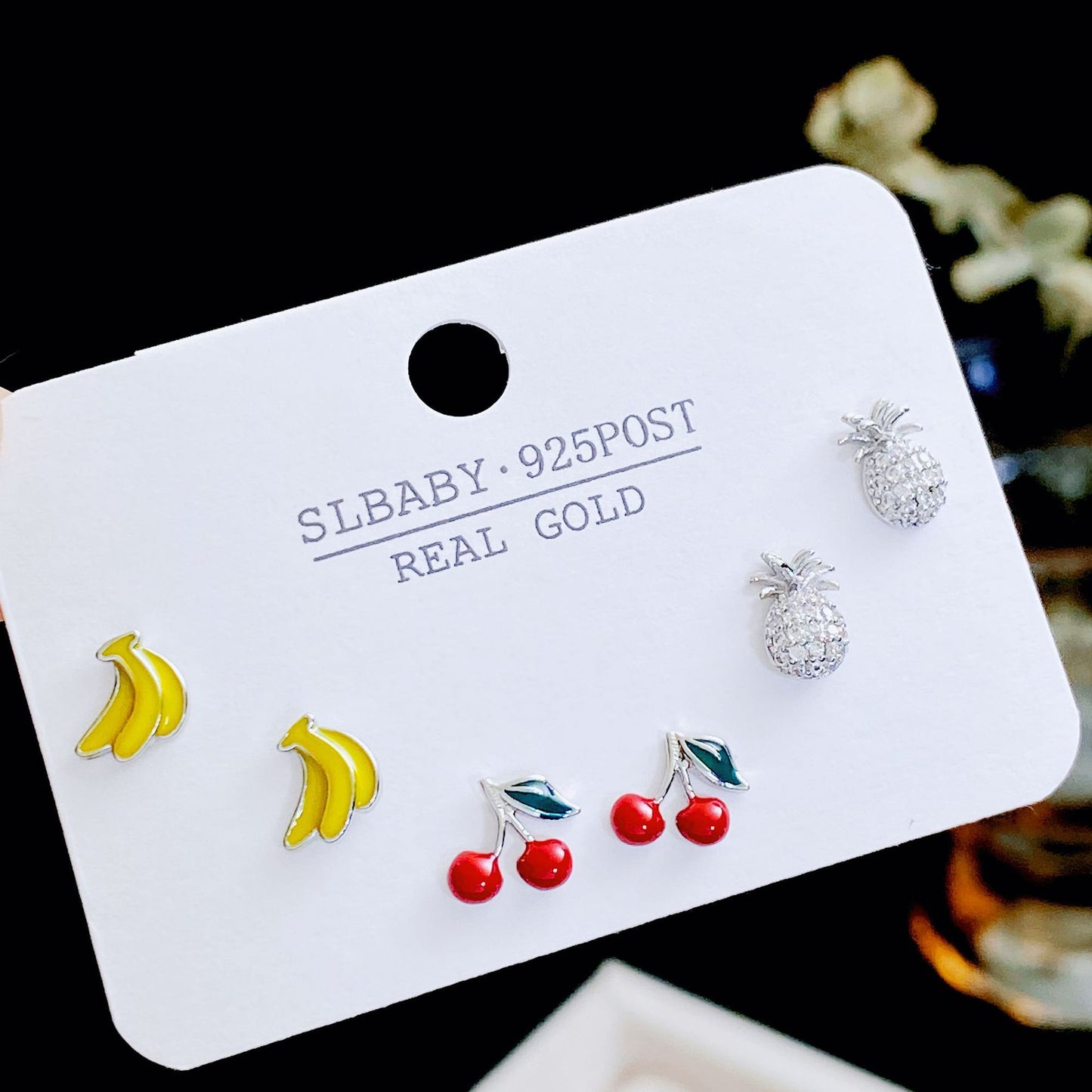 Women's Needle Simple Series Three Pairs Storage Ear Rings
