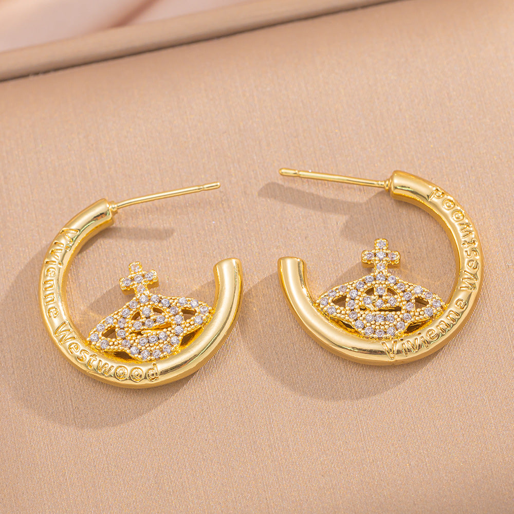 Simple Classic All Match Fashion Zircon Earrings