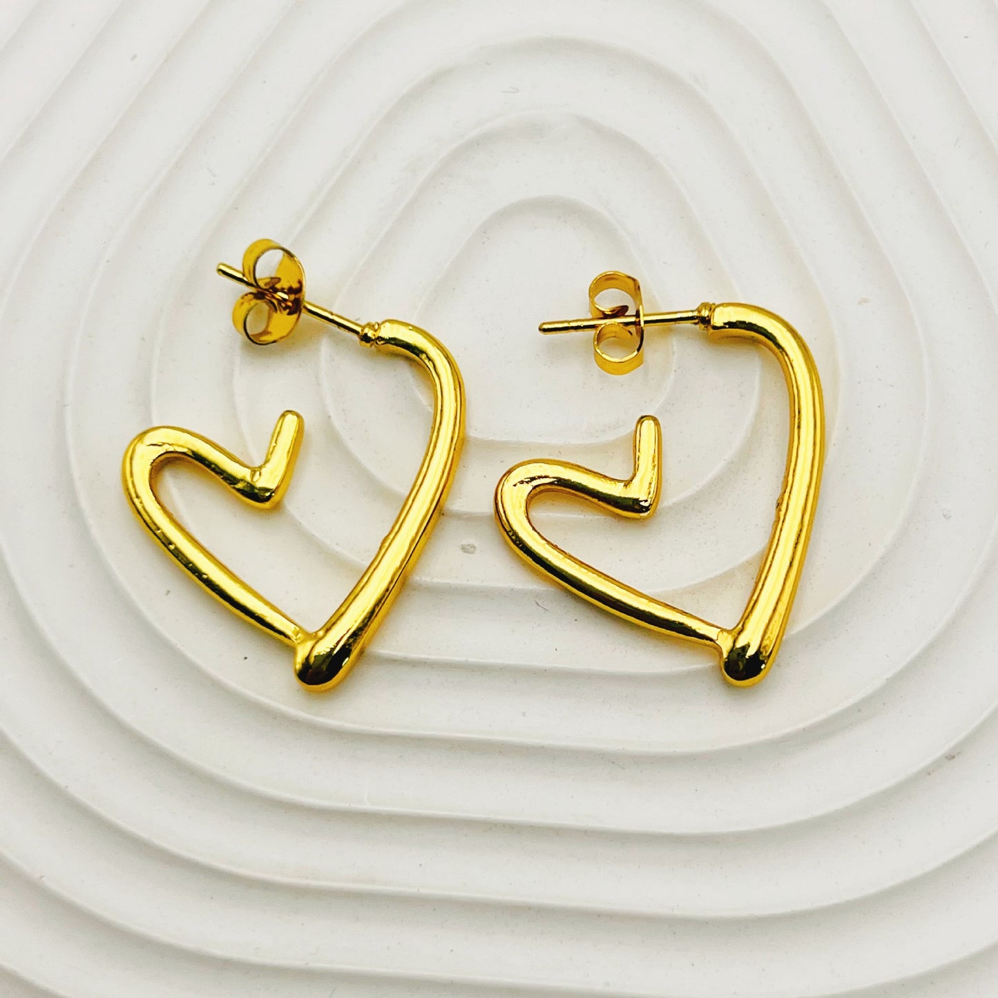 Women's Exaggerated Stainless Steel Round For Ear Clip Geometric Earrings