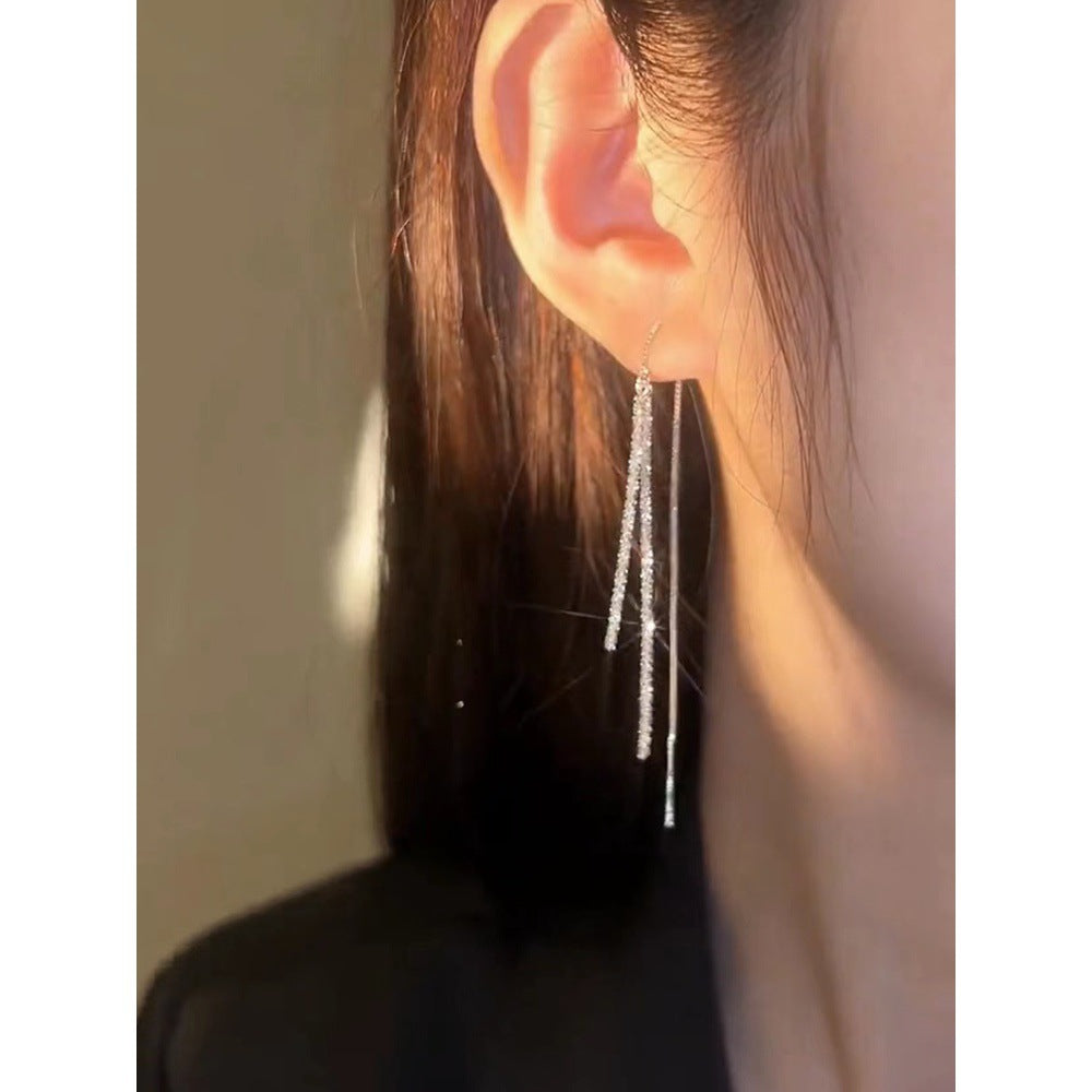 Sparkling Starry Tassel Pull Long Temperament Tide Special Interest Rings