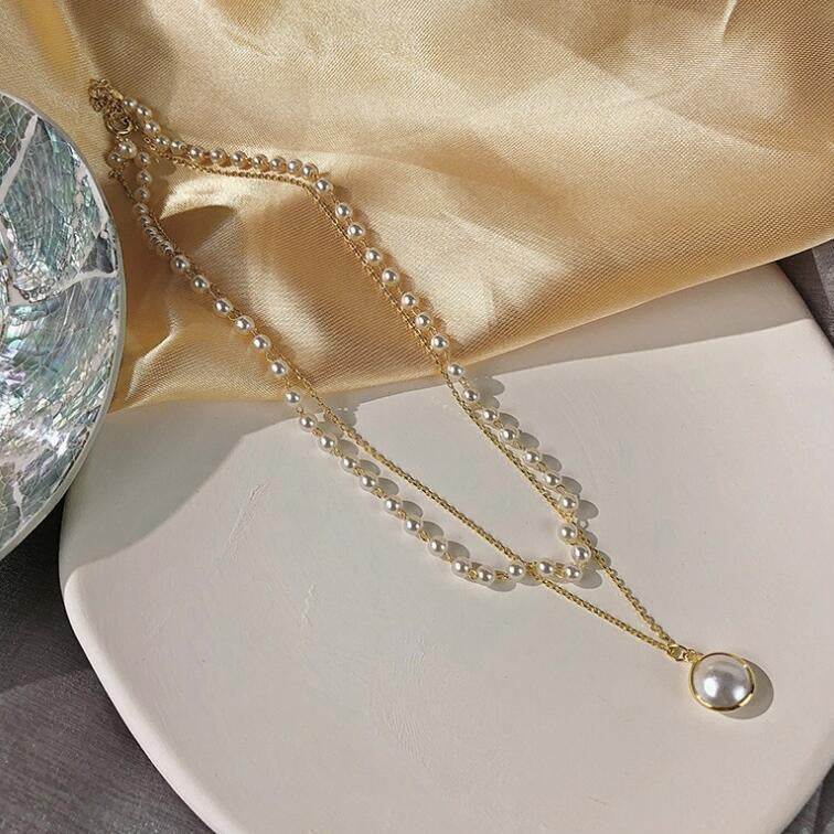 Short Clavicle Chain Simple Pearl Female Niche Design Necklaces