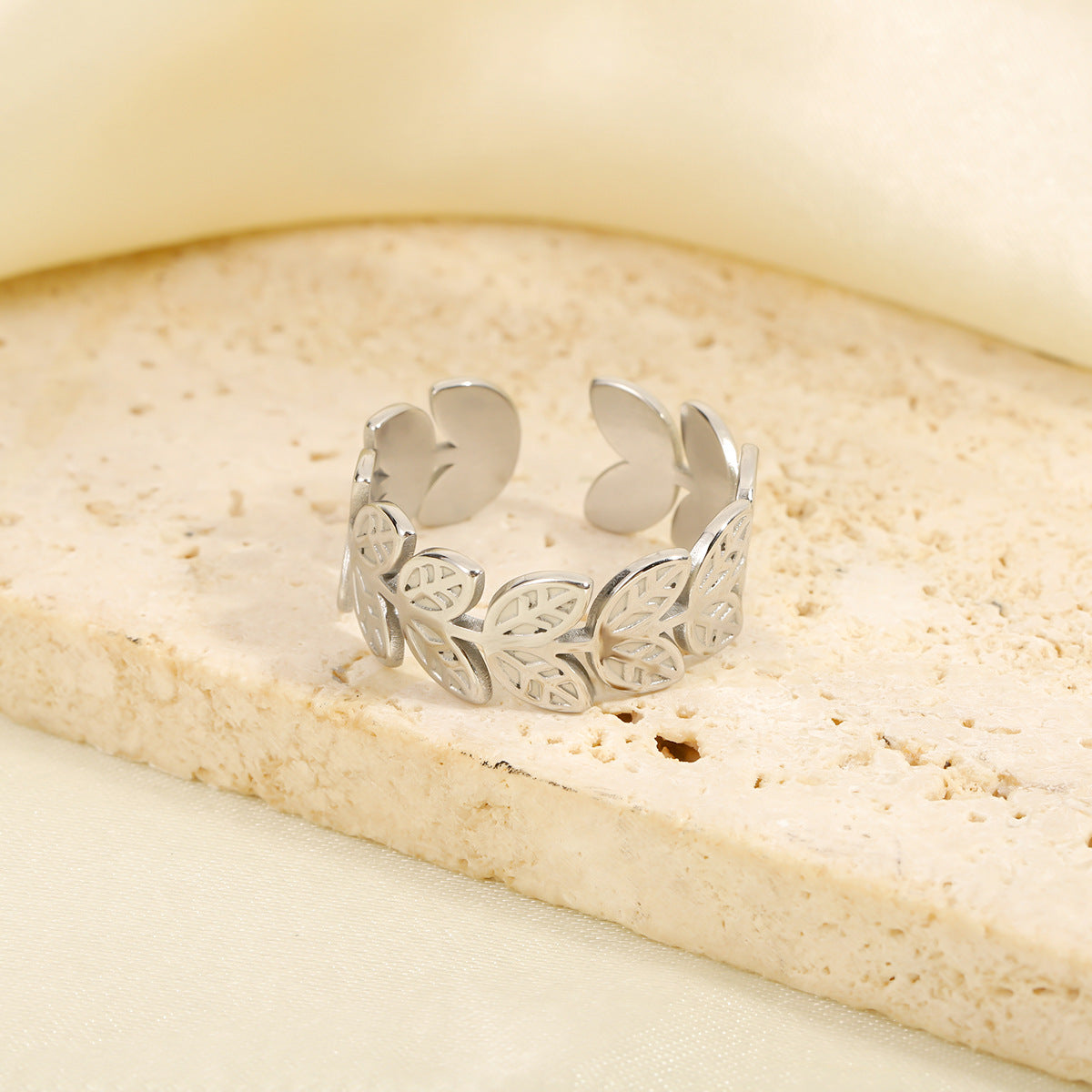 Women's Stainless Steel Leaf-shaped Open Stylish Simple Bracelets