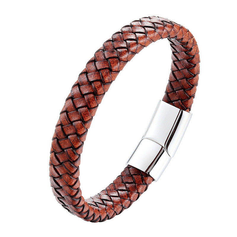 Women's & Men's Buckle Stainless Steel Woven Magnetic Snap Bracelets