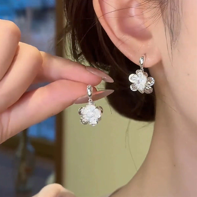 Fresh Sweet Flowers Exquisite Small Fashion Versatile Stud Earrings