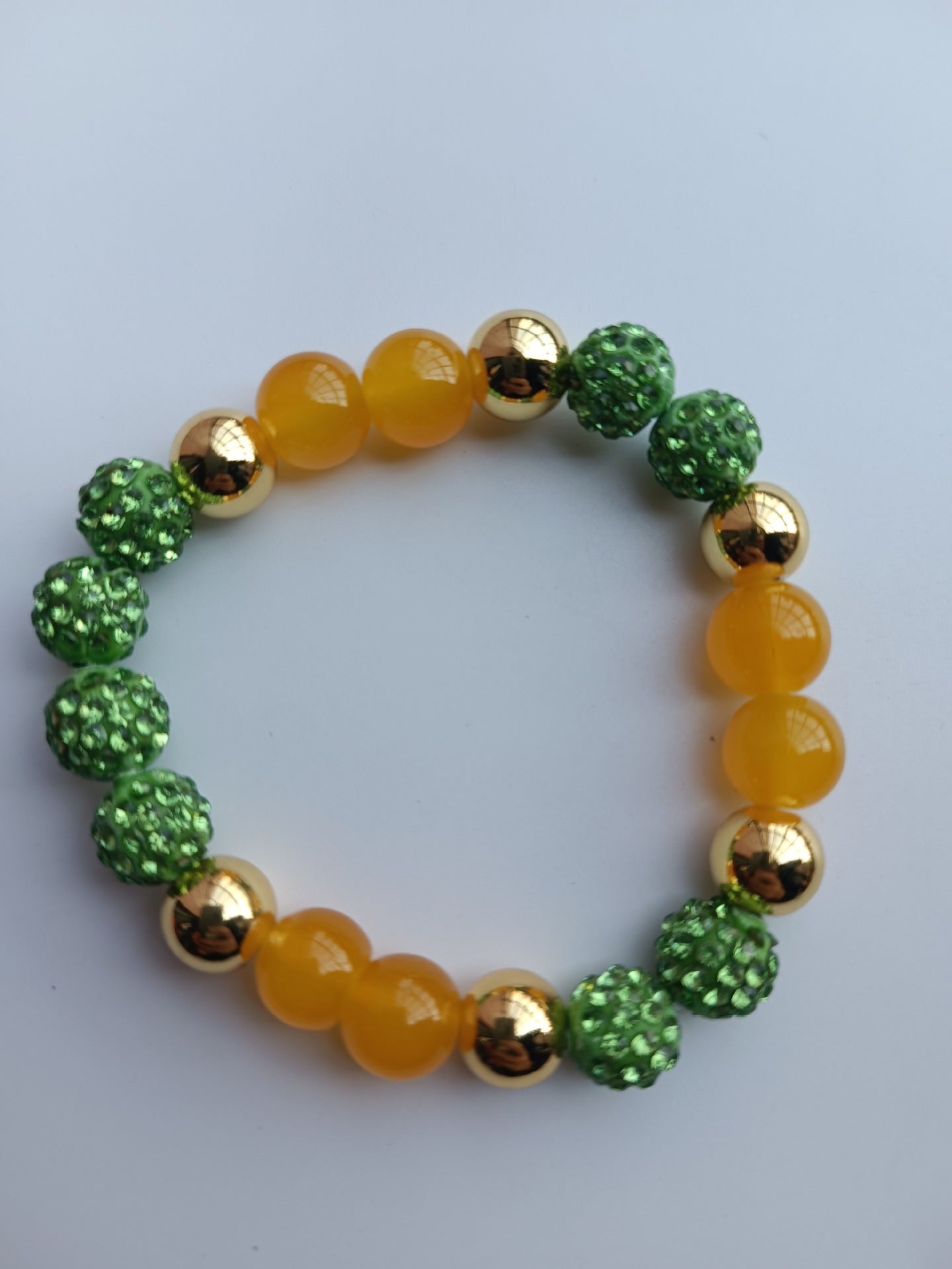 Polymer Clay Rhinestone Ball Filament Hip Bracelet