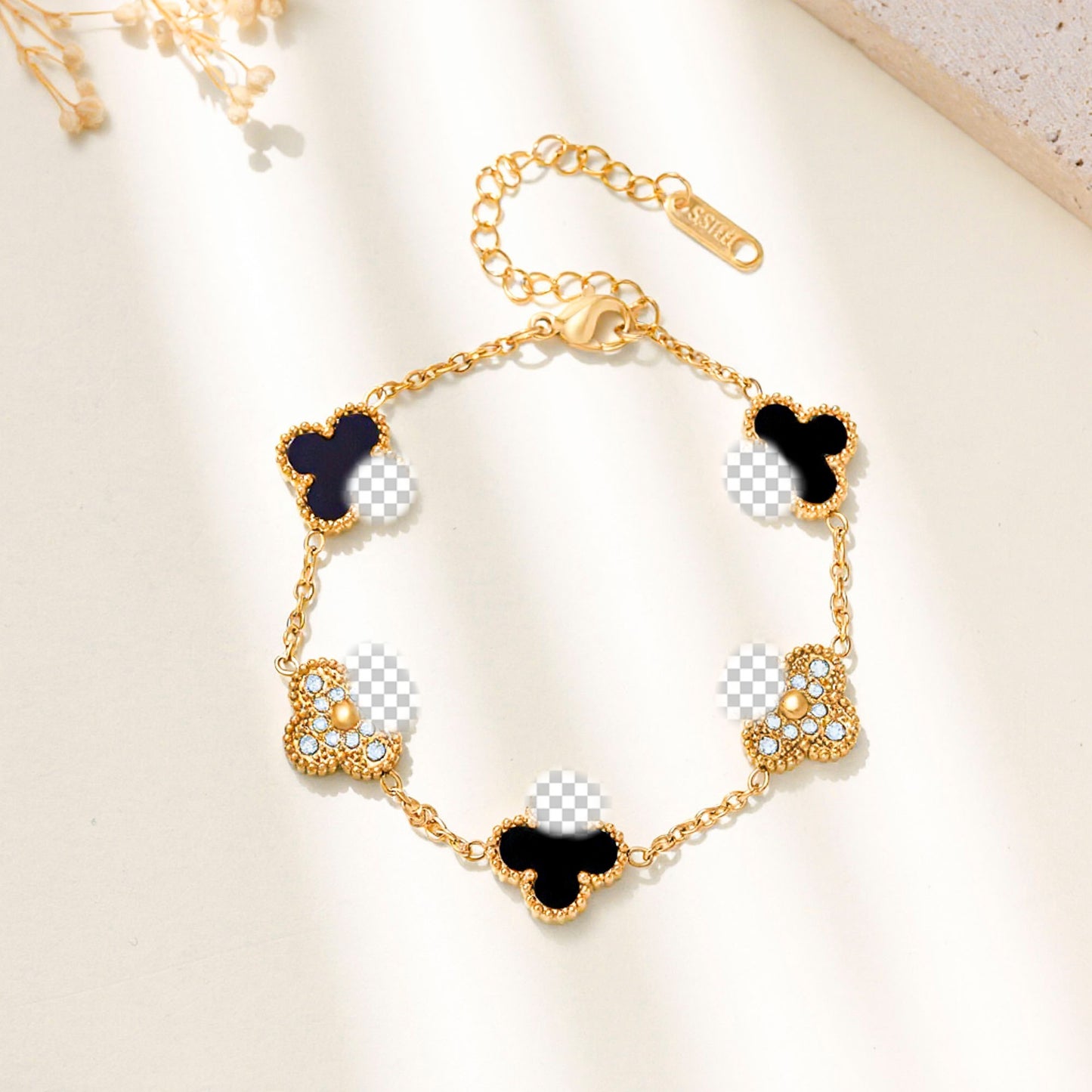 Three-dimensional Flower Elegant Handmade Fashion Temperament Stainless Steel Bracelet