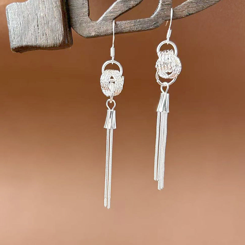Sier Ethnic Style Peacock Retro Ear Hook Vintage Scenic Spot Earrings