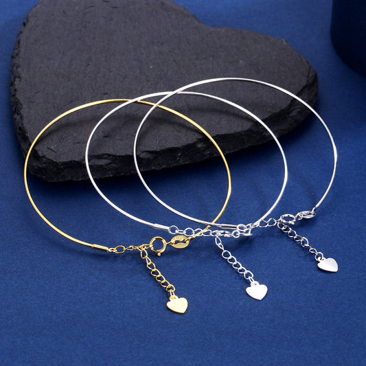 Women's Sterling Sier Universal Screw Hand Beaded Heart Right Bracelets