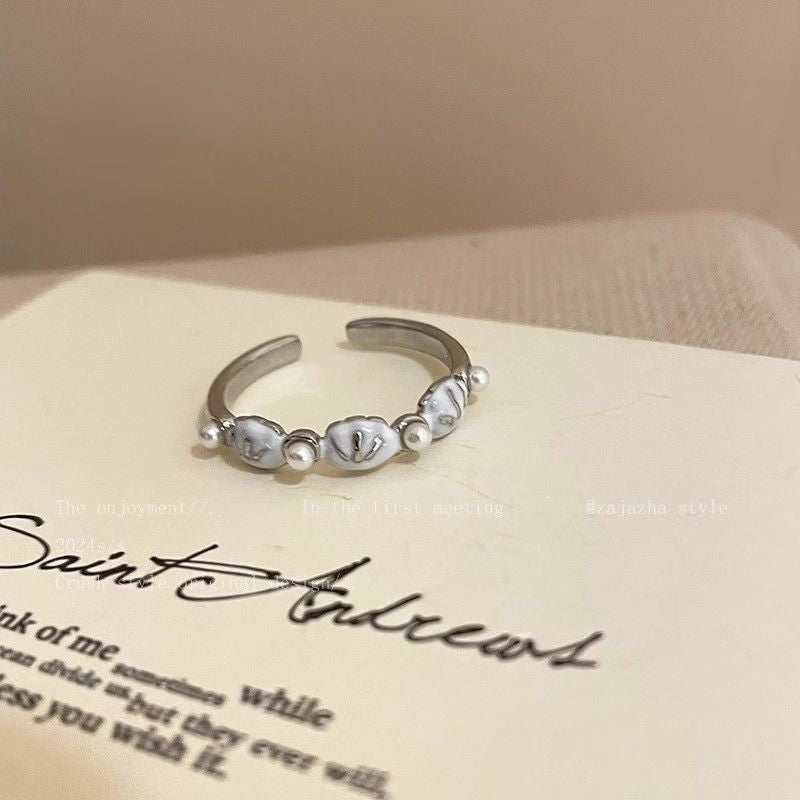 Women's Ancient Retro Fashion Twin Temperament Personality Style Rings