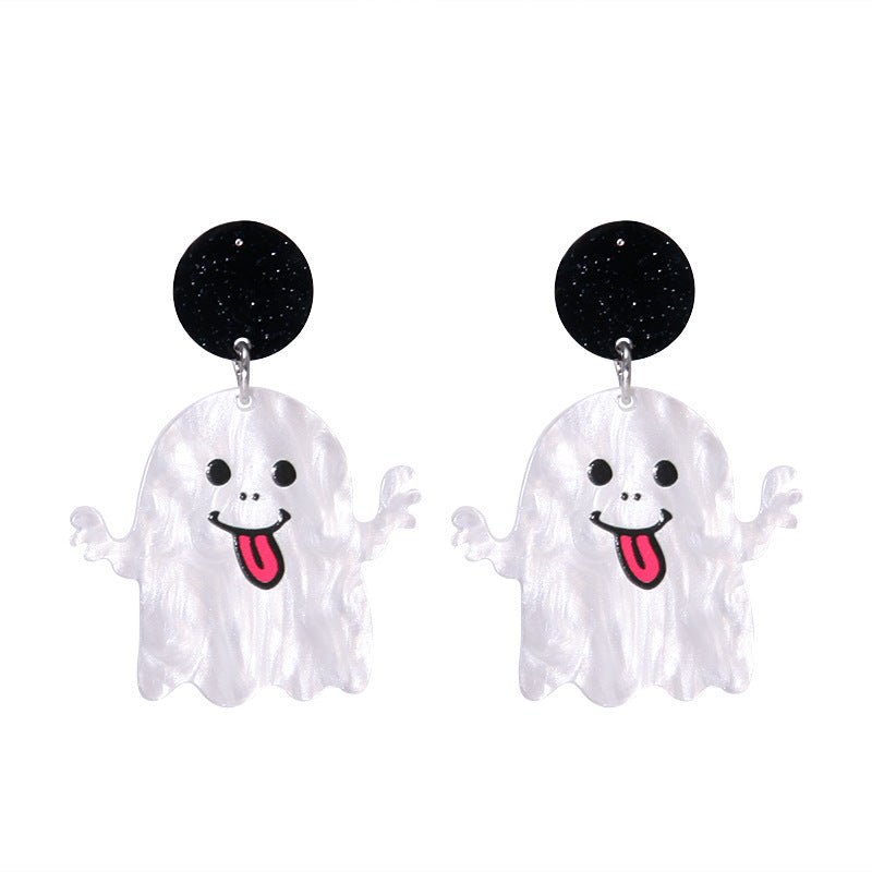 Creative Halloween Series Cartoon Funny Fun Acrylic Plate Earrings