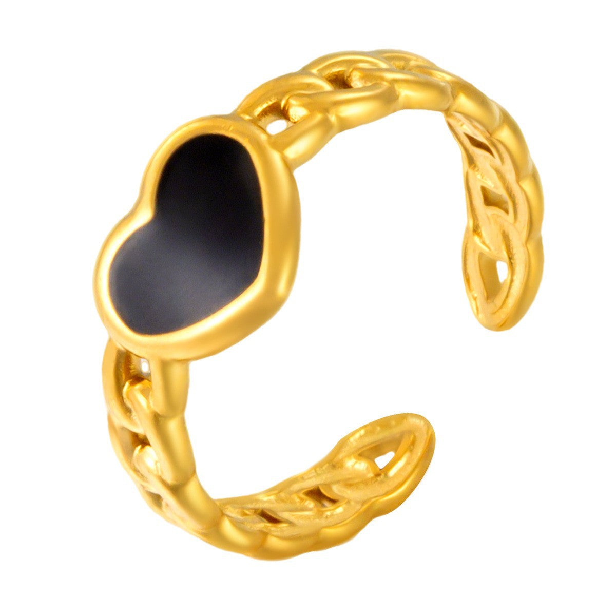 Stainless Steel Irregular Line Love Heart-shaped High-grade Ring
