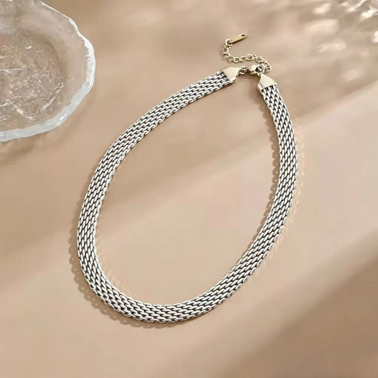 Chain Metal Rough Titanium Steel Female Clavicle Woven Snake Bracelet