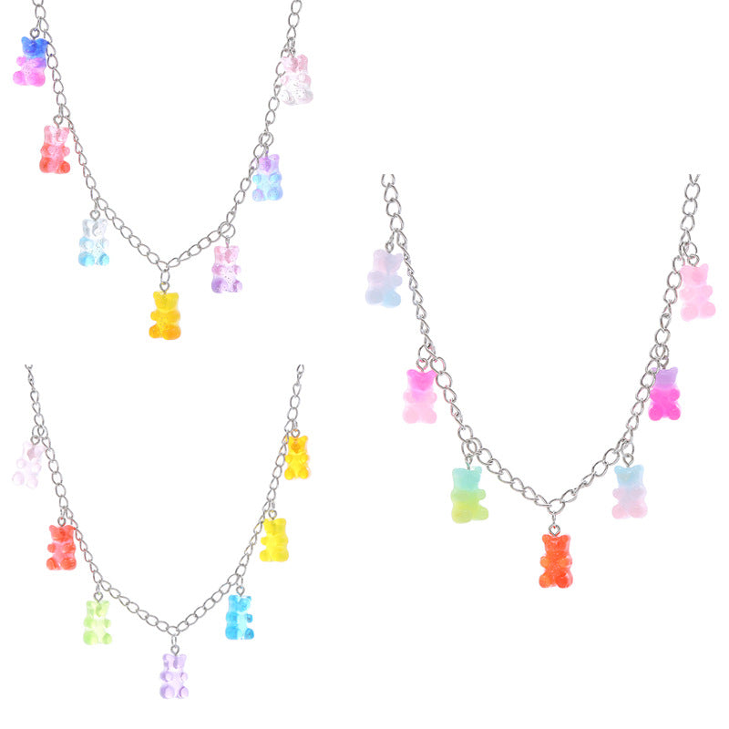 Women's Jelly Gummy Bear Cool Disco Hip Pendants