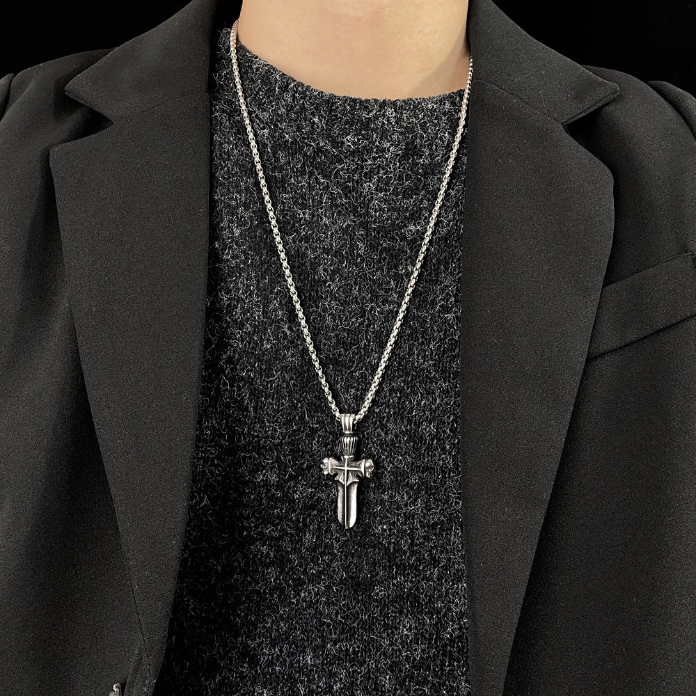 Men's Personality Cross Stainless Steel Skull Titanium Necklaces