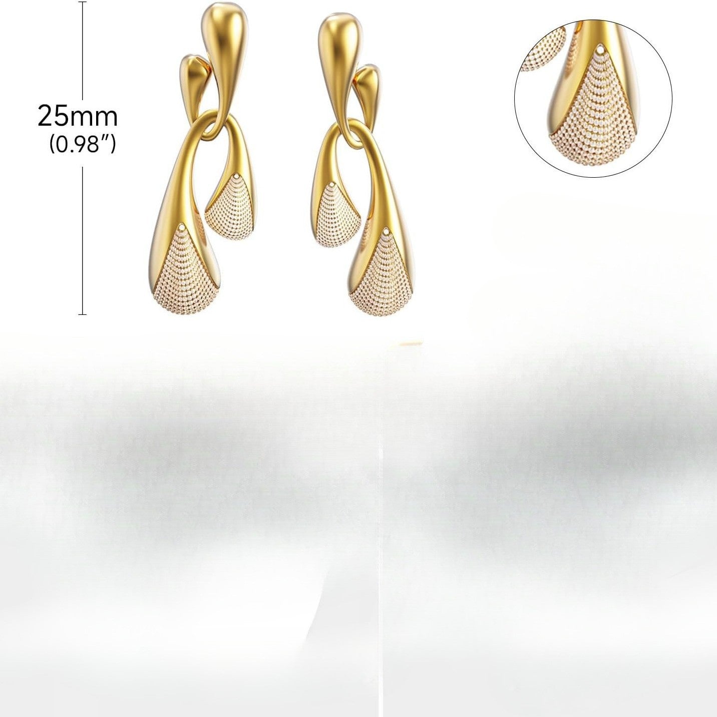 Luxury High-grade Irregular Long Water Drop Diamond Gold Stud Earrings