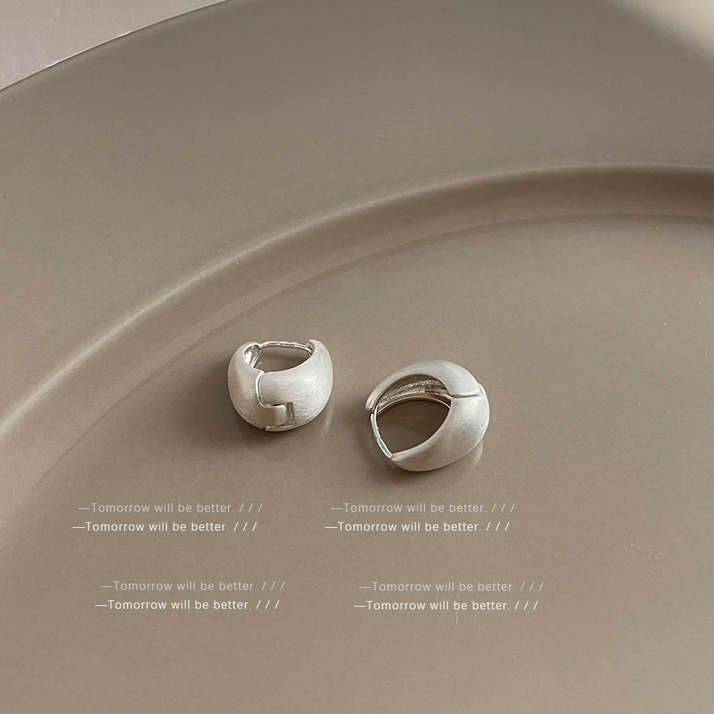 Matte Texture Geometric Female Niche Fashion Earrings
