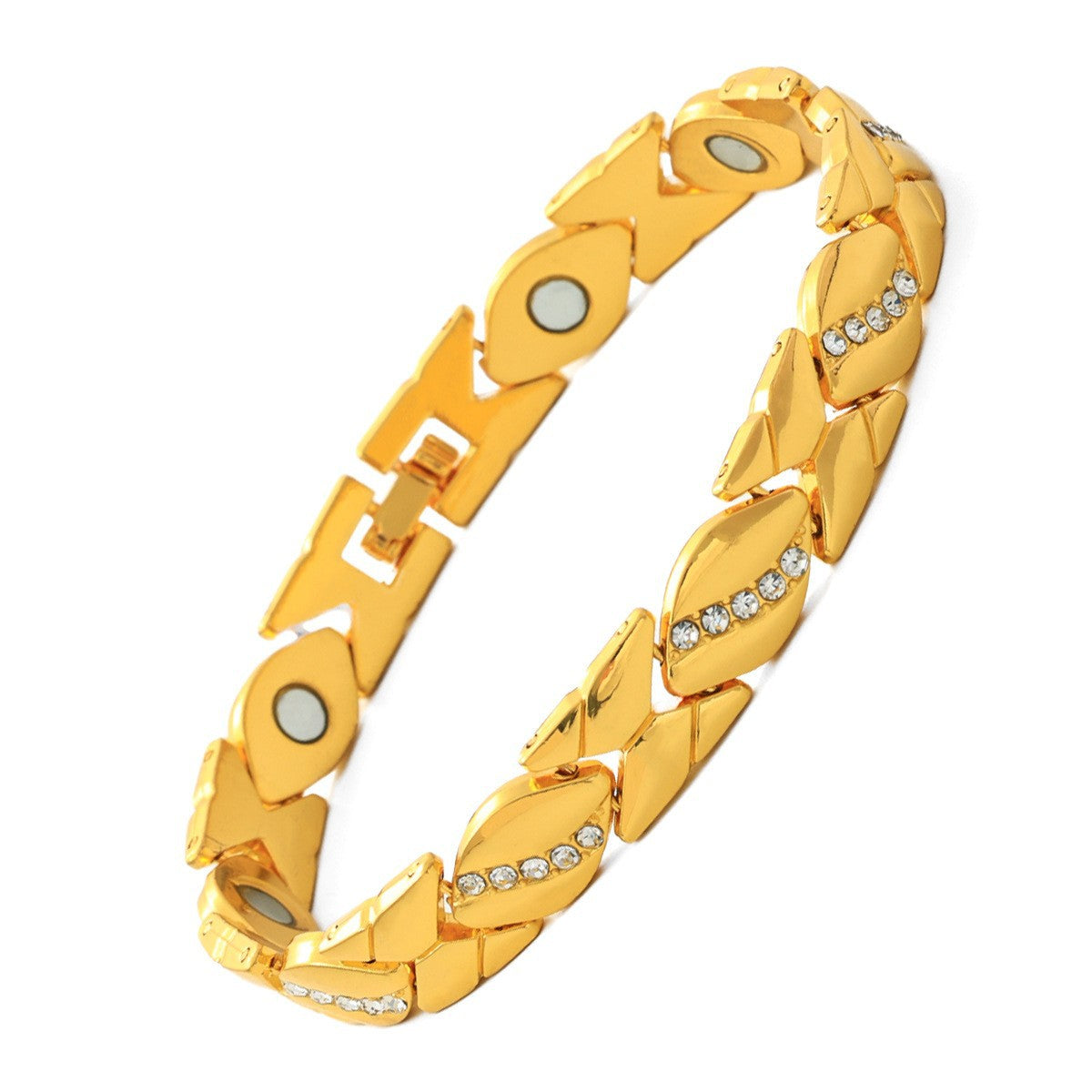Women's Magnet High-grade Bronze Leaf Brushed Creative Bracelet