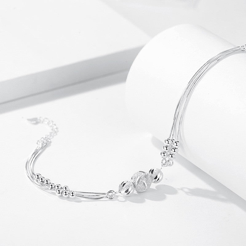 Lucky Beads Sier Bead Light Luxury Minority Design Bracelet