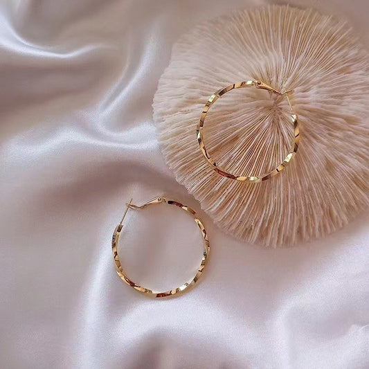 Needle Geometric Ear Circle Temperament Wild High Sense Design Earrings