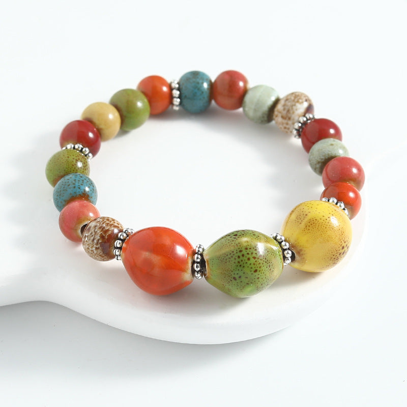Ethnic Style Ceramic Beaded Artistic Ancient Bracelet