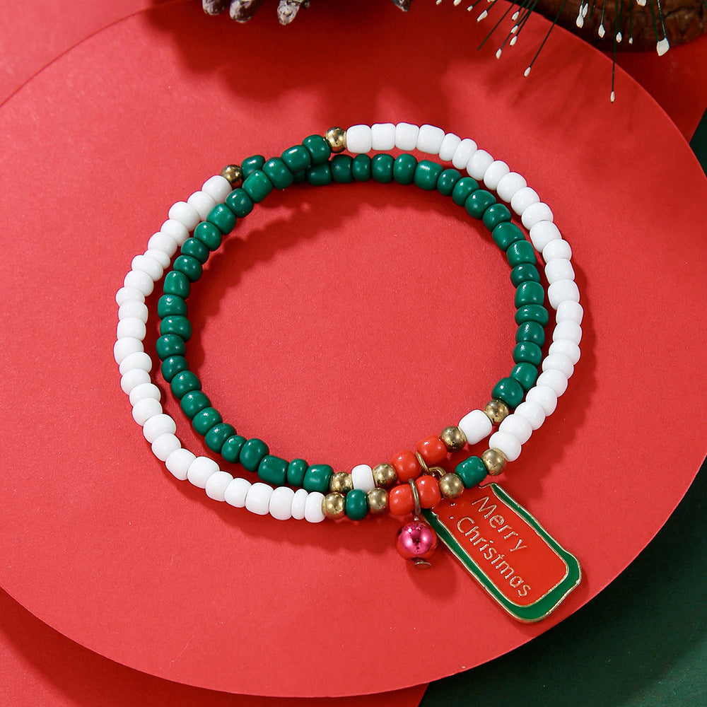 Christmas Carrying Strap Micro Glass Bead Bracelets