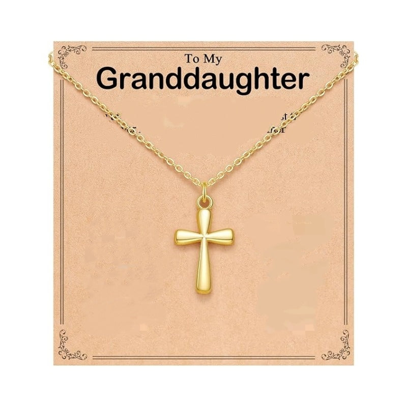 Women's Stainless Steel Gold Chain With Card Necklaces