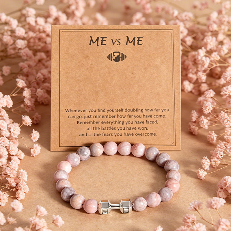 Women's Natural Powder Stone Woven Adjustable Carrying Strap Fresh Artistic Style Bracelets