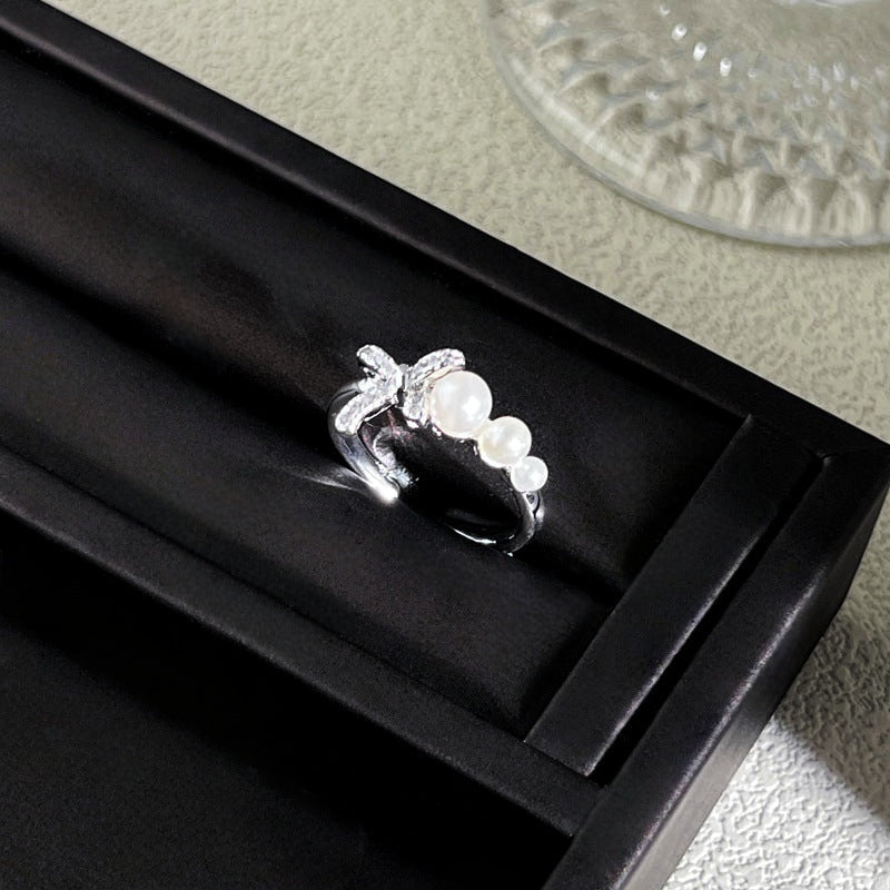 Sweet Style Niche Design Butterfly Flower Female Lace Hollow Out Ring