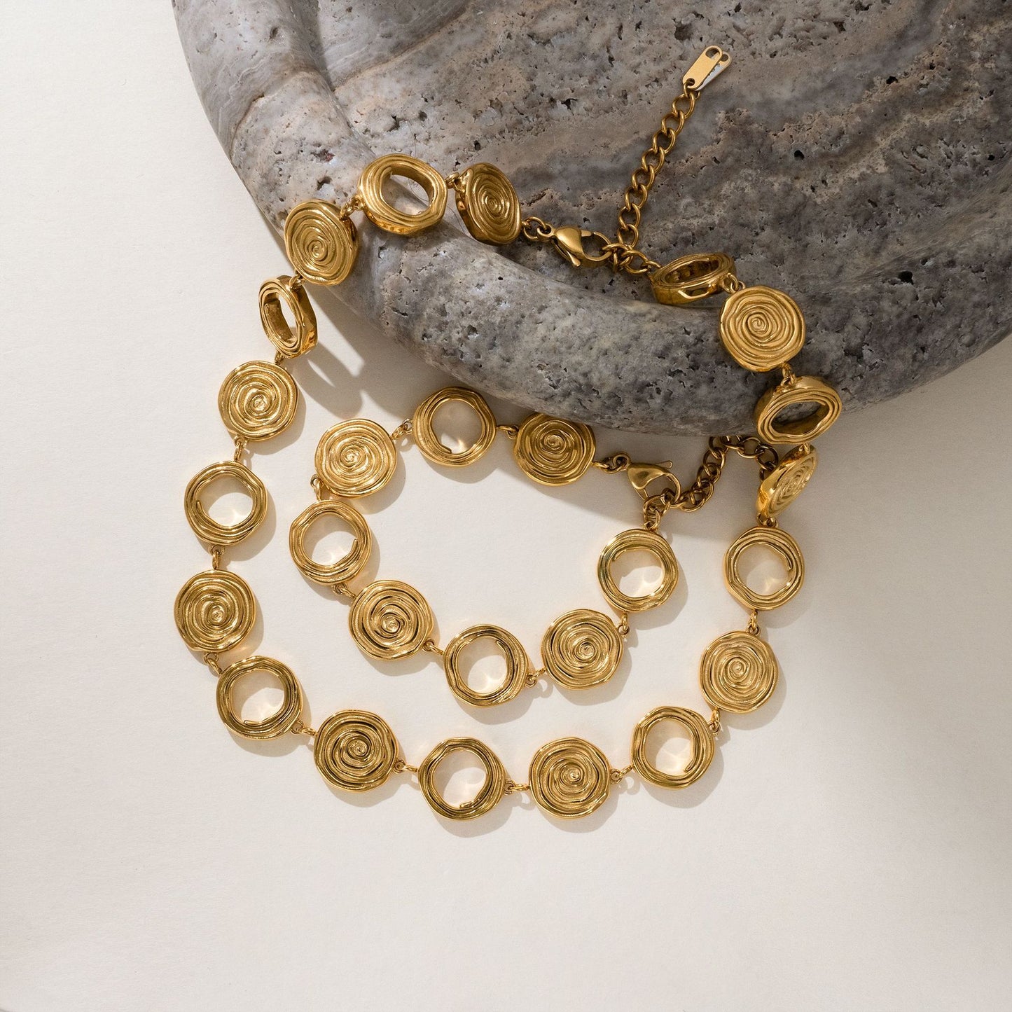 Exaggerated Personalized Gold-plated Titanium Steel Cross Water Spin Necklace