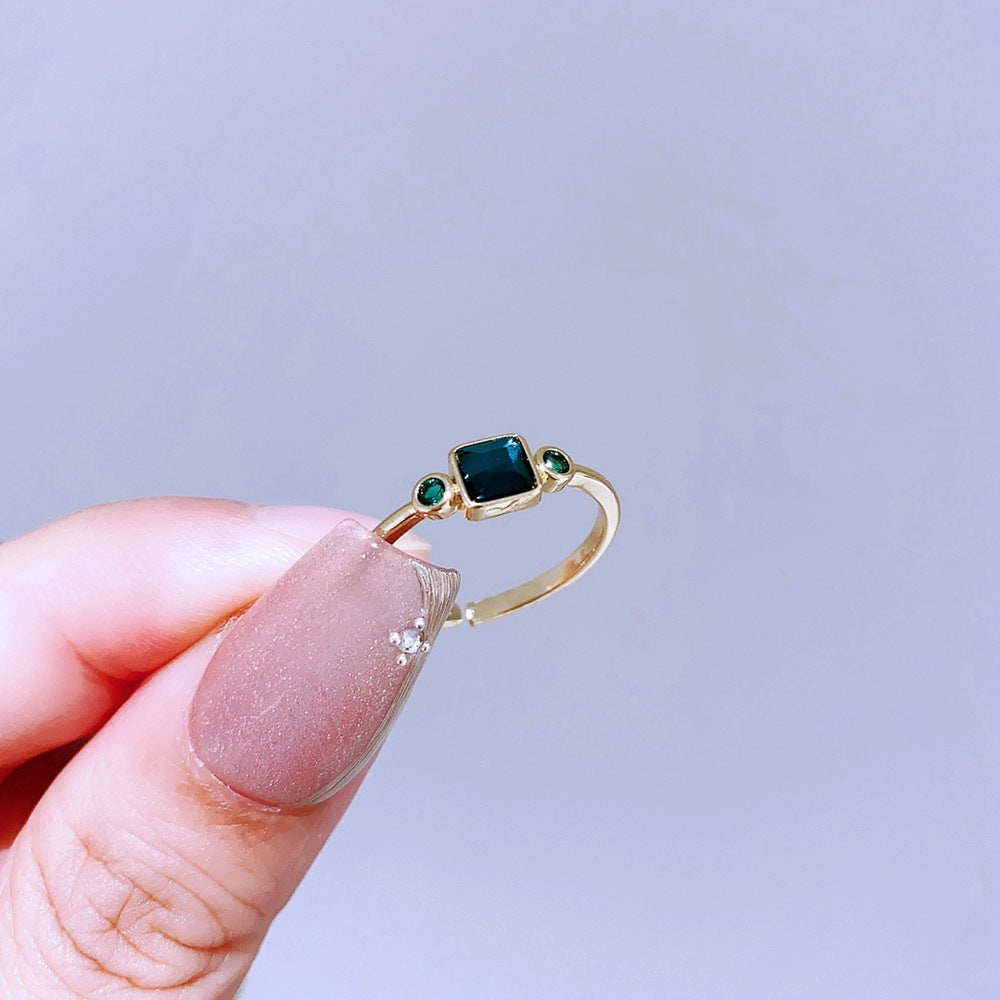 Light Luxury Minority Design Colorful Gemstone Rings