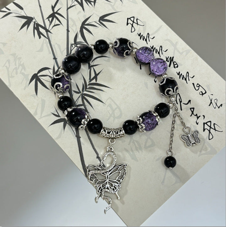 Glass Spirit Snake Long Butterfly Tassel Female Luxury Niche Bracelets