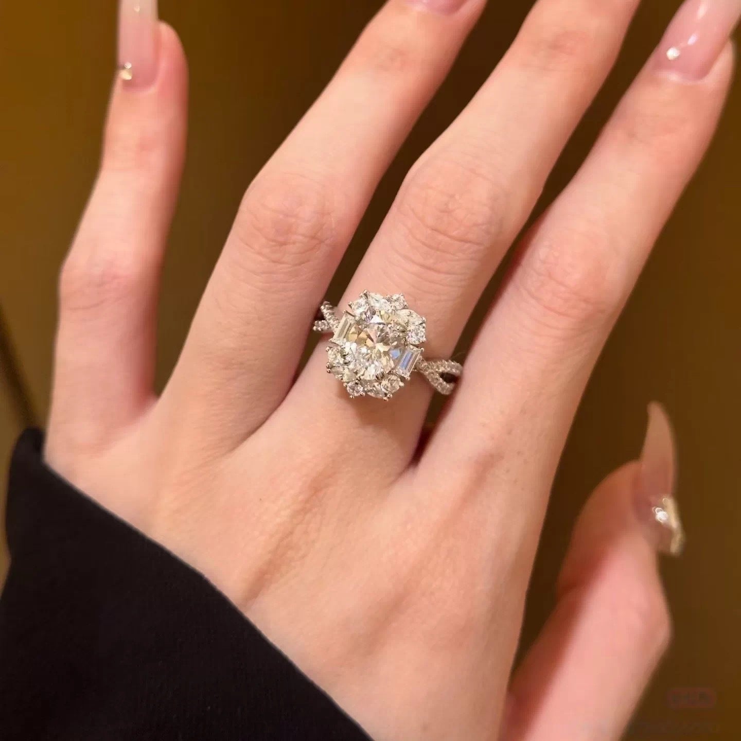 High Sense Graceful Fashionable Zircon Index Ring