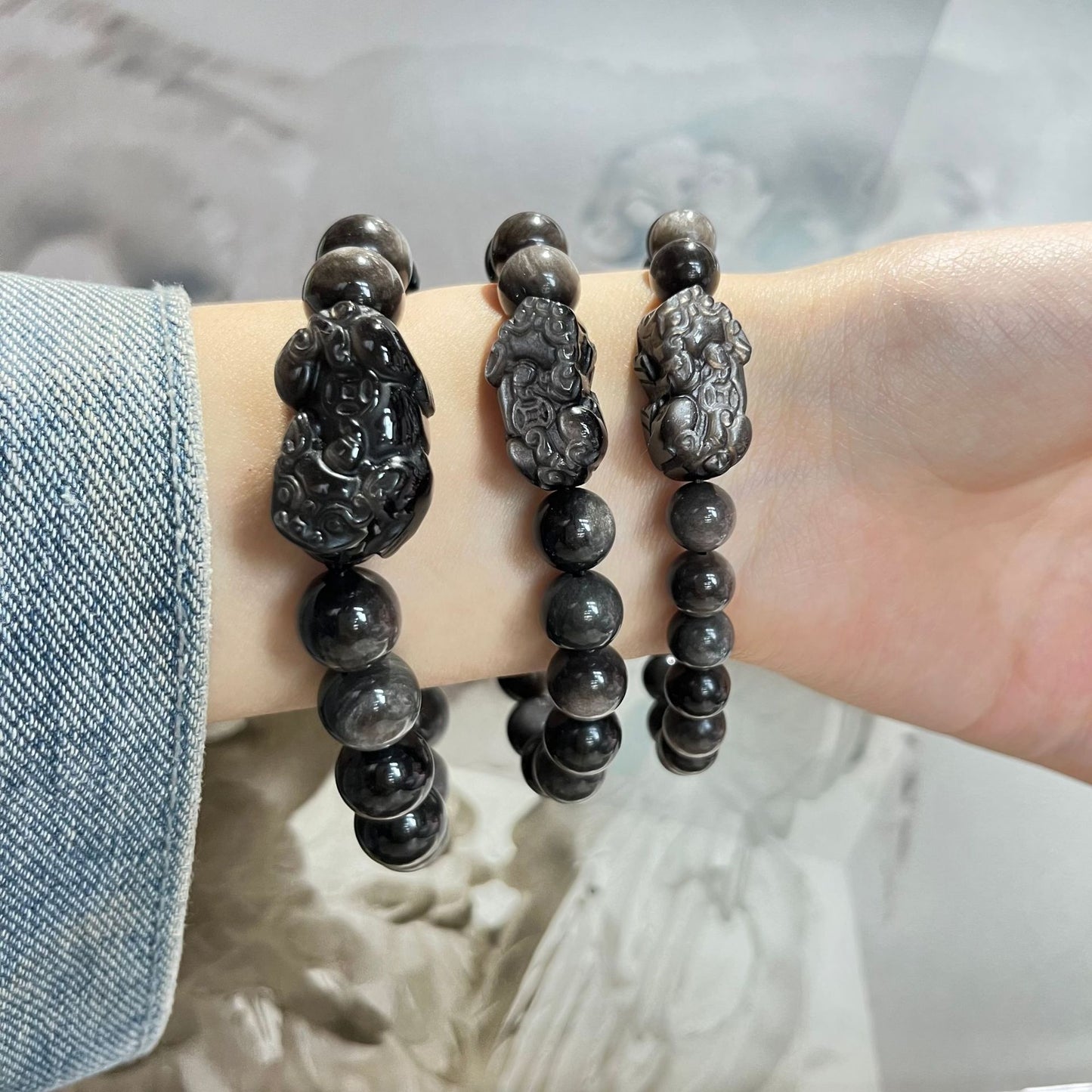 Women's & Men's Supply Natural Sier Stone Pi Jin Bracelet