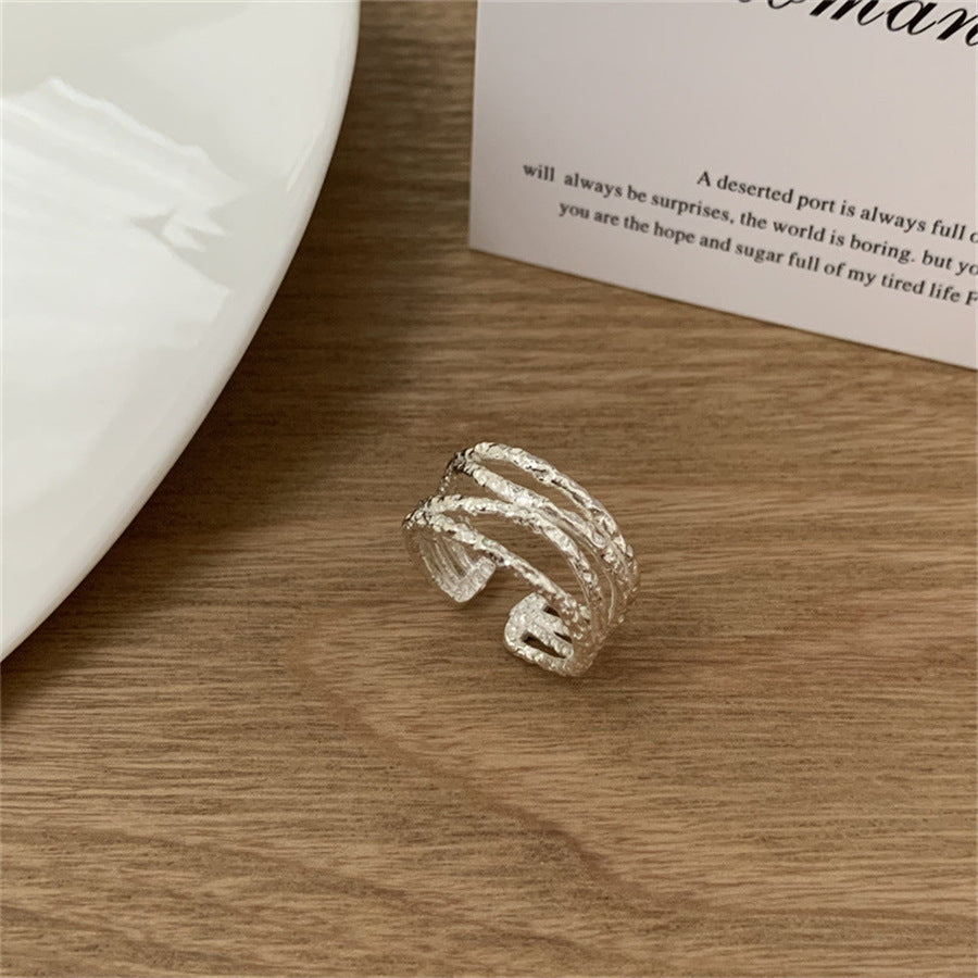 Texture Smiling Face Love Heart-shaped Female Rings