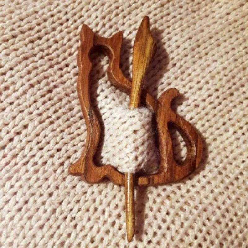 Wooden Brooch Winter Scarf Pin Animal Brooches