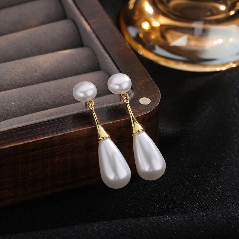 Design Water Drop Pearl Ear Clip Rings