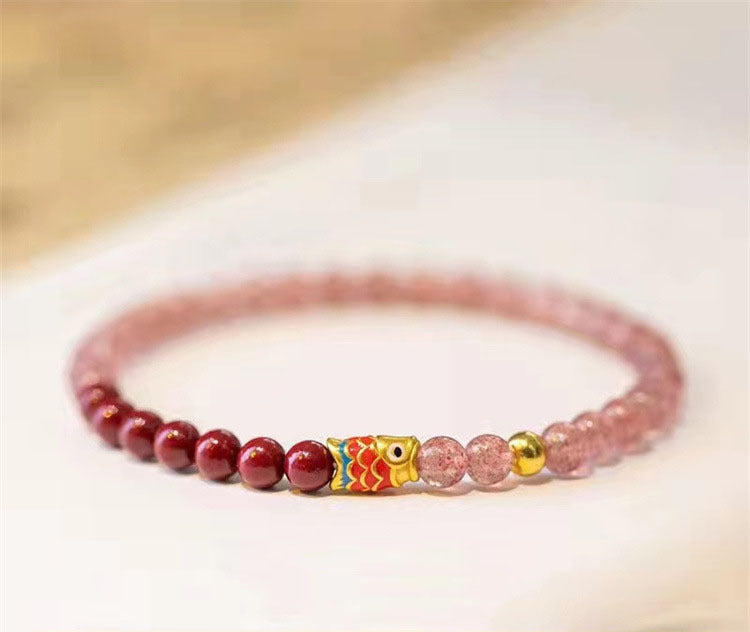 Koi Cinnabar Purple Gold Simple Strawberry Bracelets