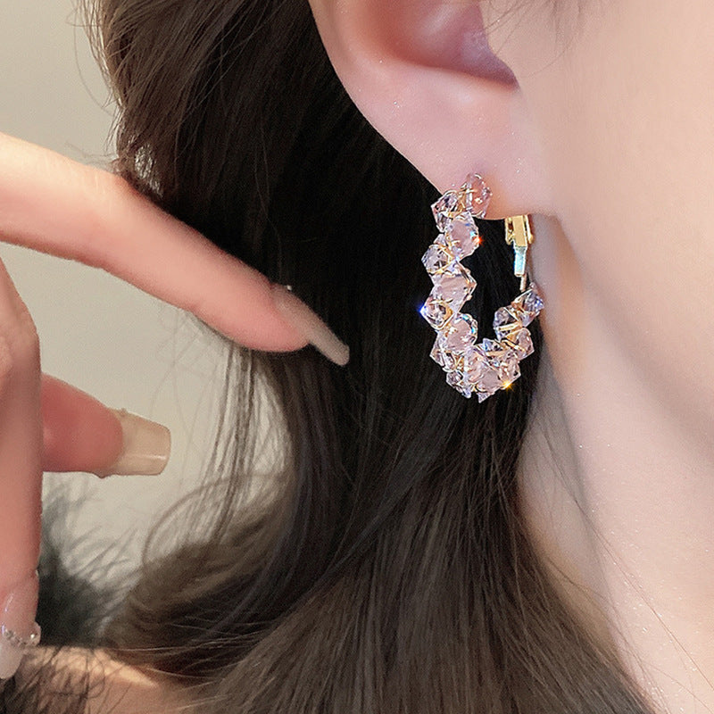 Women's Style Flash Refined Zircon Crystal For Earrings