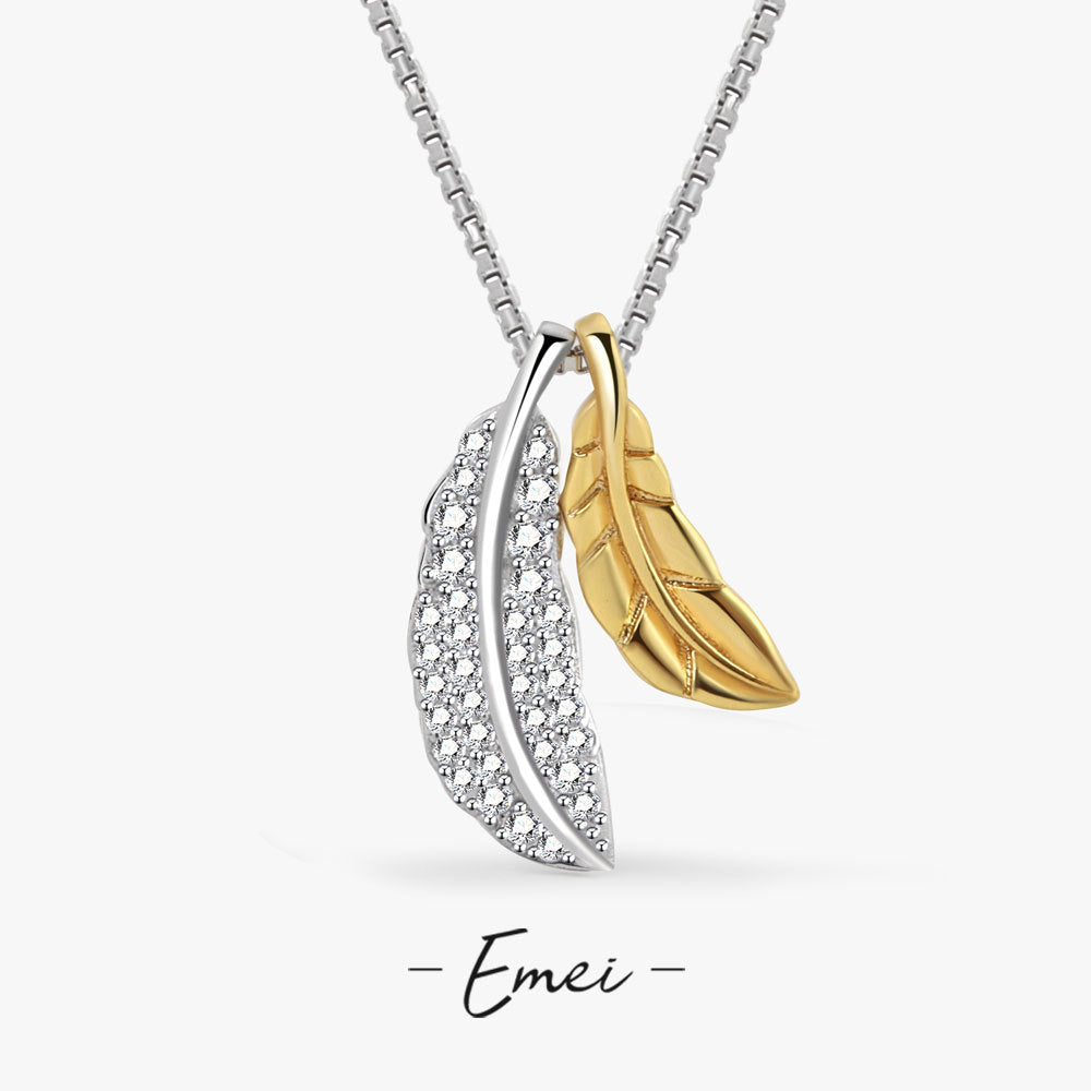 Light Luxury Temperament Sweater Chain Two-color Feather Female Necklace