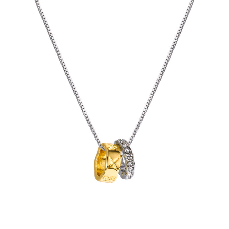 Women's Light Luxury Minority Double Circle Simple Graceful Clavicle Necklace