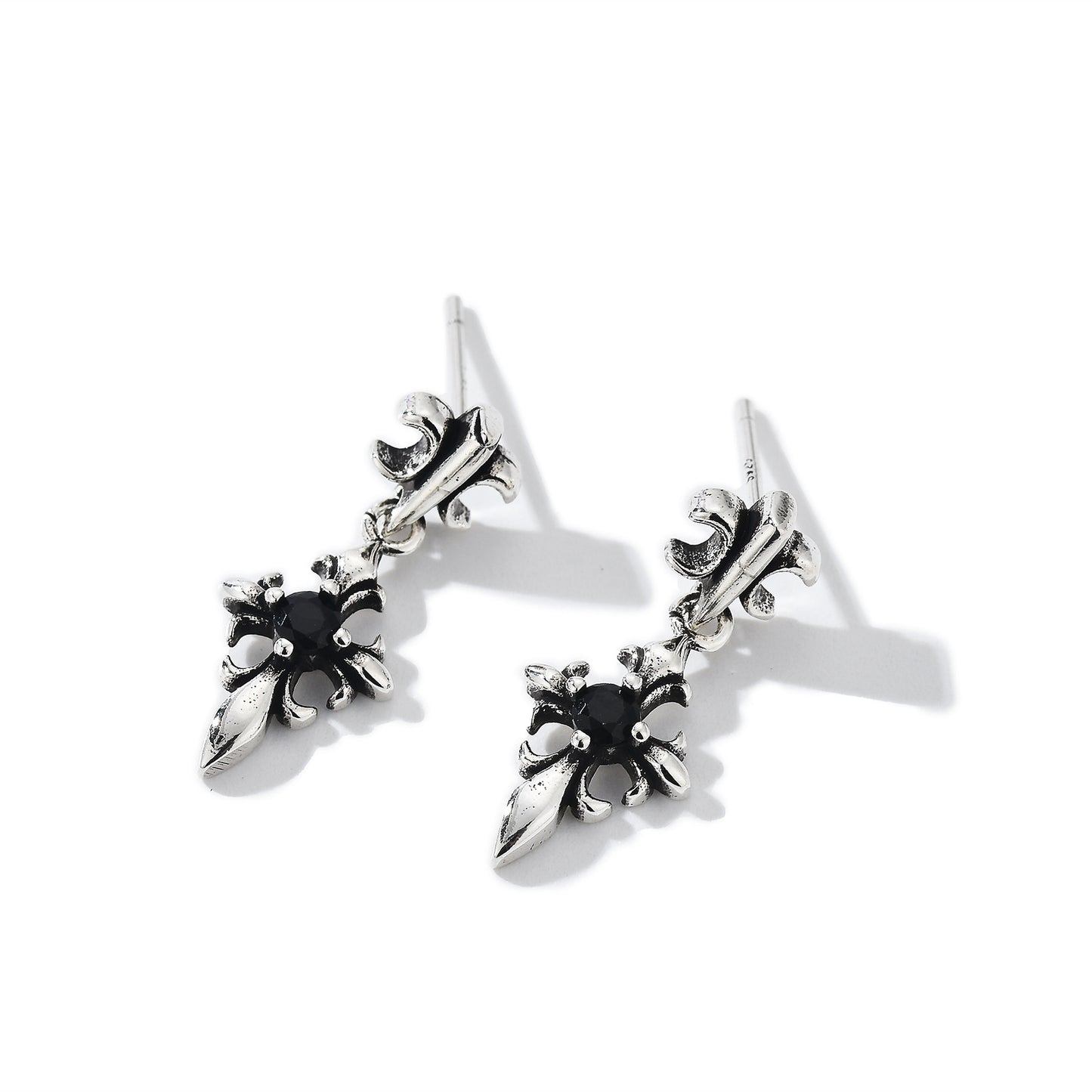 Women's & Men's Scout Flower Sterling Sier Retro Distressed Light Luxury Personality Stud Earrings