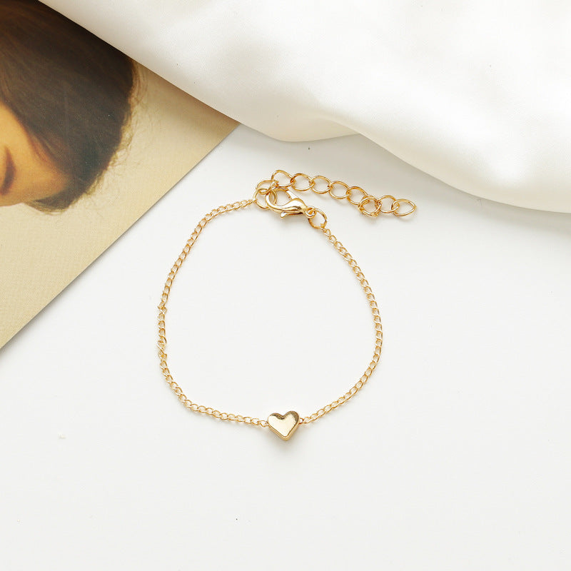 Loving Heart Female French Entry Lux Design Peach Clavicle Chain Necklaces